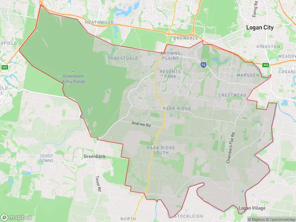 Browns Plains, Queensland Polygon Area Map