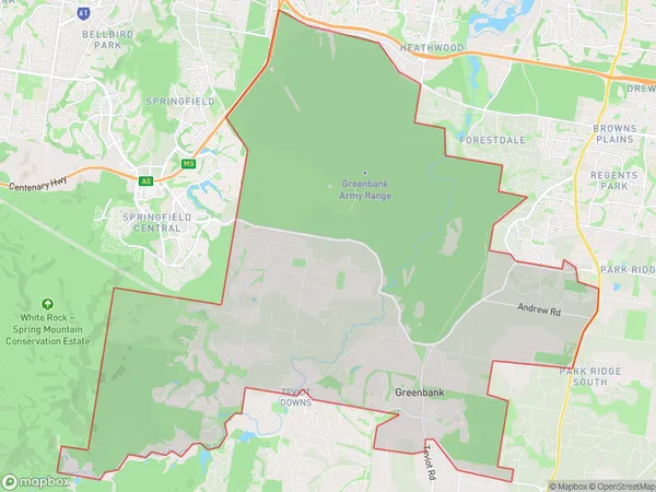 AU PostCode 4280 Suburbs Map for Greenbank