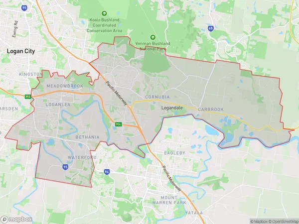 Loganlea Carbrook, Queensland Polygon Area Map