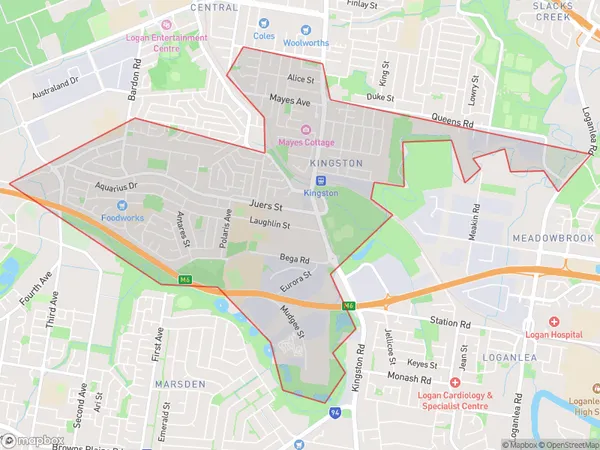 ZipCode 4114 Areas Map for Kingston (Qld.)