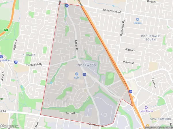 Underwood, Queensland Polygon Area Map