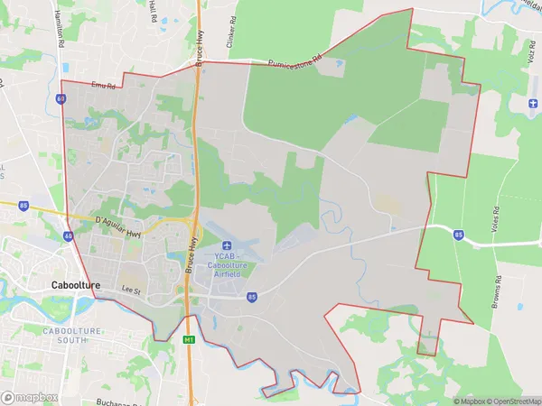 Caboolture East, Queensland Polygon Area Map