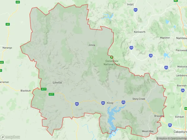 Caboolture Hinterland, Queensland Polygon Area Map