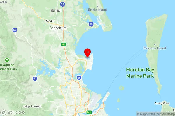 Scarborough Newport Moreton Island, Queensland Region Map