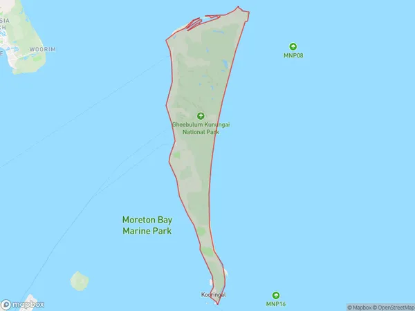 Moreton Island, Queensland Polygon Area Map