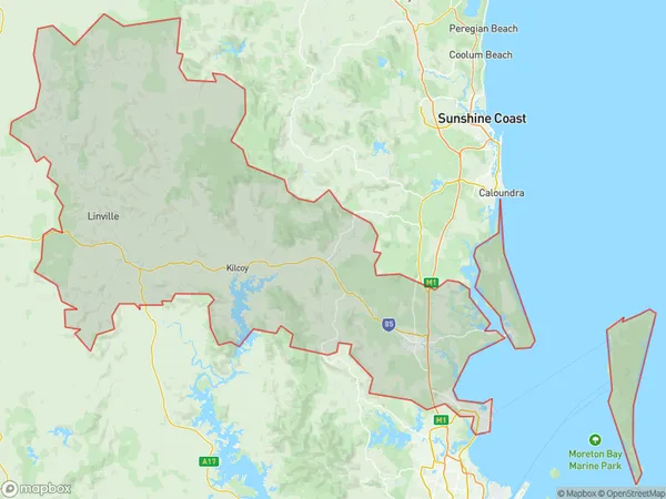 Moreton Bay North, Queensland Polygon Area Map