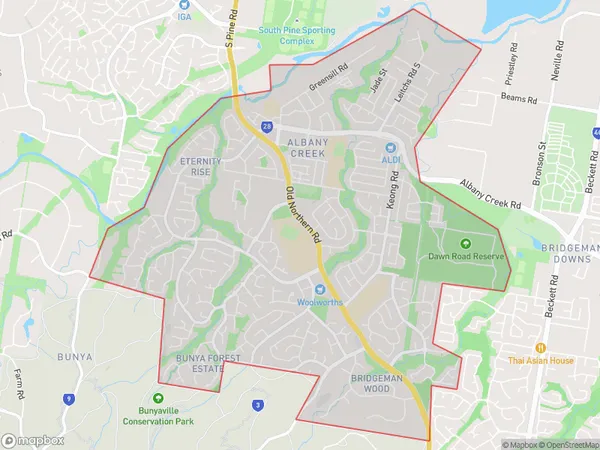 ZipCode 4035 Areas Map for Albany Creek