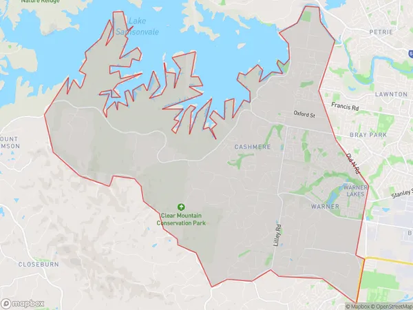 AU PostCode 4500 Suburbs Map for Cashmere