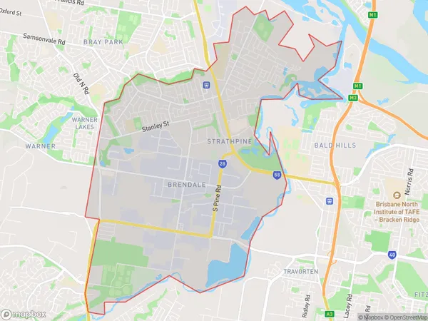 Postal Code 4500 Regions Map for Strathpine - Brendale