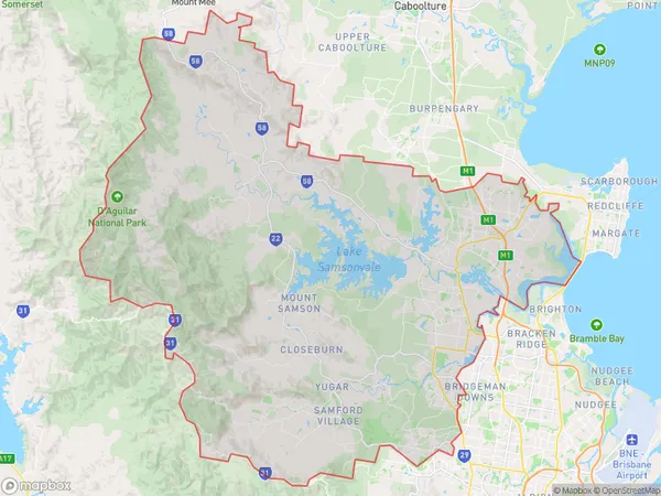 Moreton Bay South, Queensland Polygon Area Map