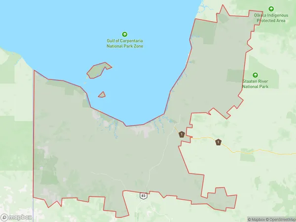 AU PostCode 4824 Suburbs Map for Carpentaria