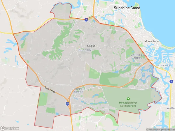 Buderim, Queensland Polygon Area Map