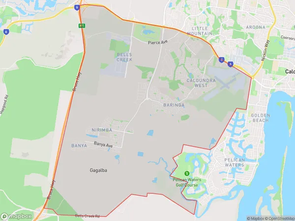 Caloundra West Baringa, Queensland Polygon Area Map