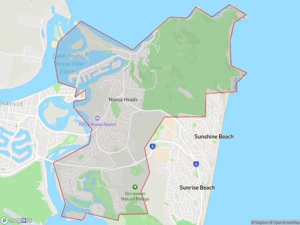 Noosa Heads, Queensland Polygon Area Map