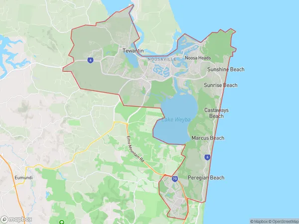 Noosa, Queensland Polygon Area Map