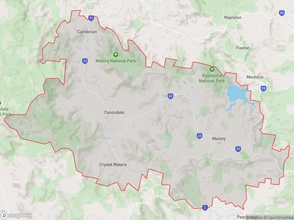 AU PostCode 4519 Suburbs Map for Caloundra Hinterland