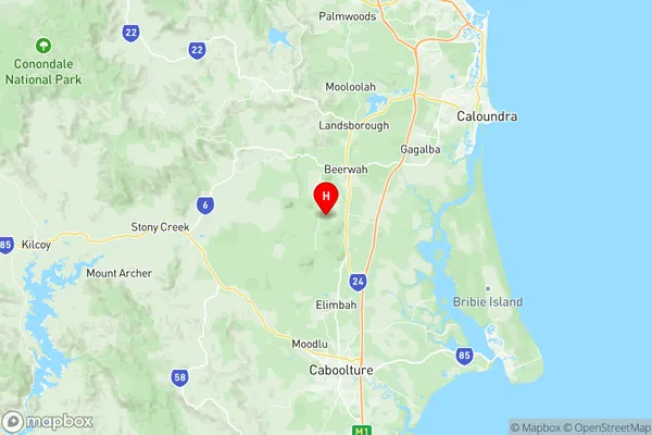 Glass House Mountains, Queensland Region Map