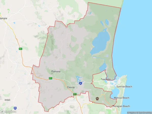 AU PostCode 4562 Suburbs Map for Noosa Hinterland