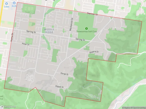 Middle Ridge, Queensland Polygon Area Map