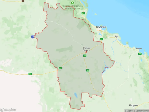 Postal Code 4850 Regions Map for Dalrymple