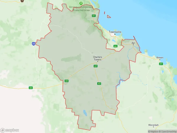 Charters Towers Ayr Ingham, Queensland Polygon Area Map