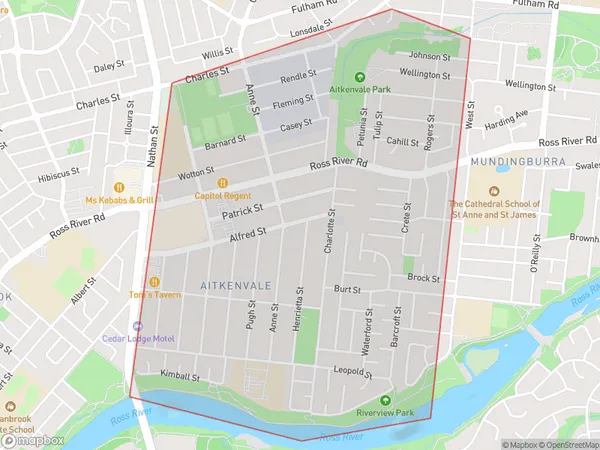 ZipCode 4814 Areas Map for Aitkenvale