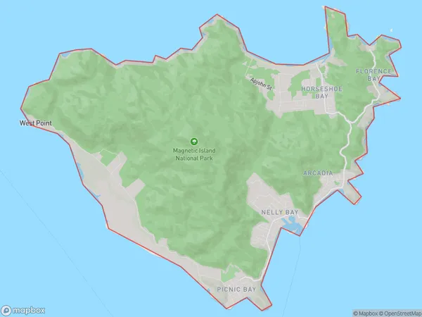 Magnetic Island, Queensland Polygon Area Map