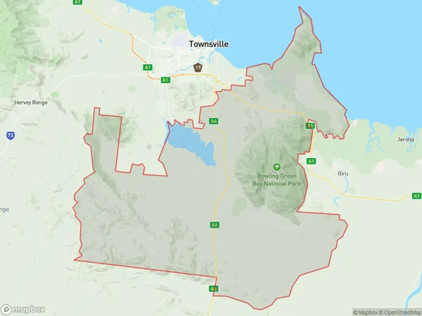 AU PostCode 4810 Suburbs Map for Townsville - South