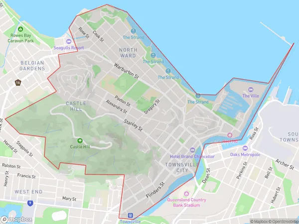 Postal Code 4810 Regions Map for Townsville City - North Ward