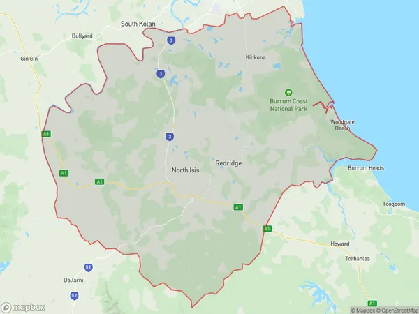 Bundaberg Region South, Queensland Polygon Area Map