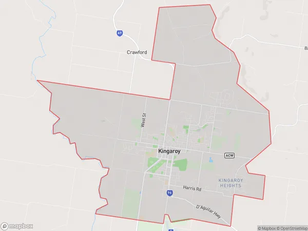 Kingaroy, Queensland Polygon Area Map