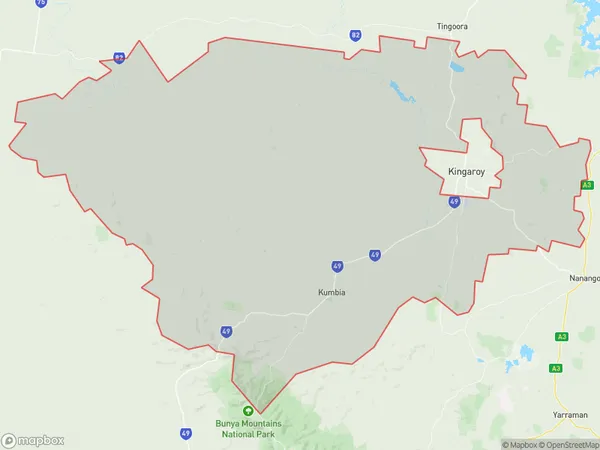 Kingaroy Region South, Queensland Polygon Area Map