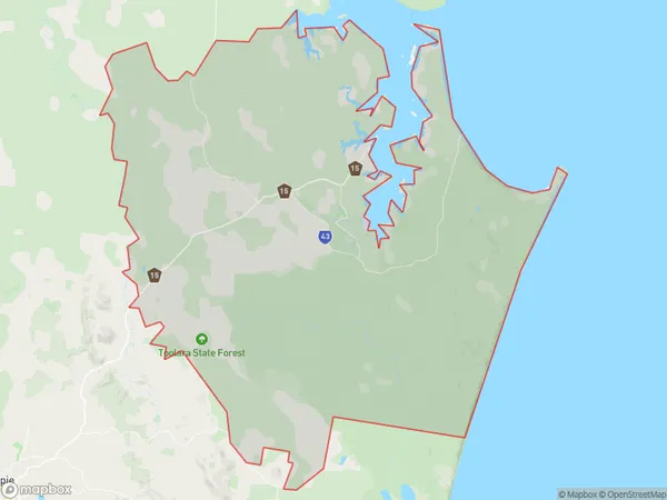 ZipCode 4581 Areas Map for Cooloola