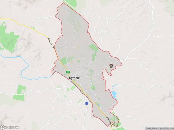 Gympie North, Queensland Polygon Area Map