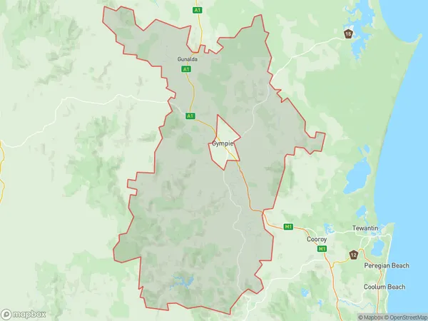 AU PostCode 4574 Suburbs Map for Gympie Region