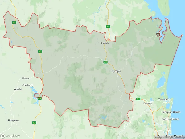 Gympie Cooloola, Queensland Polygon Area Map