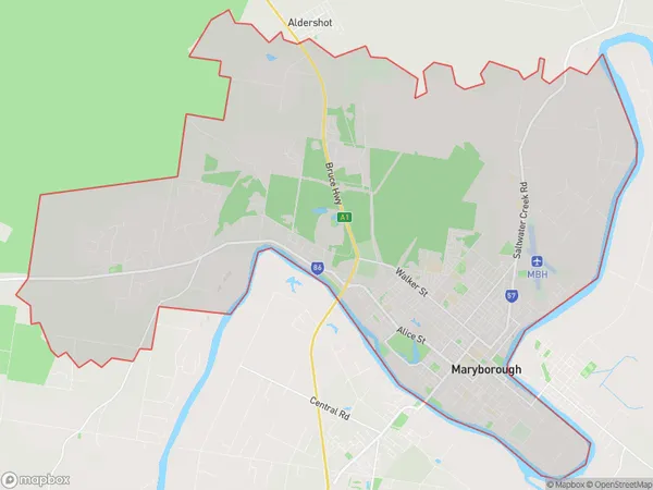 Maryborough (Qld), Queensland Polygon Area Map