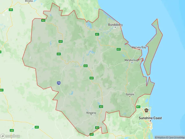 Wide Bay, Queensland Polygon Area Map