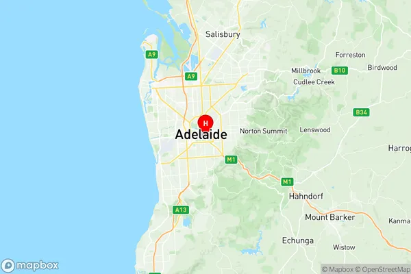Adelaide, South Australia Region Map