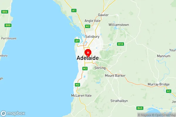 Adelaide City, South Australia Region Map