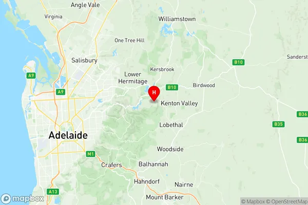 Adelaide Hills, South Australia Region Map