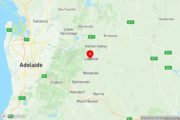 Lobethal Woodside, South Australia Region Map