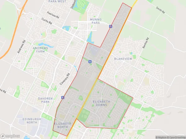 AU PostCode 5113 Suburbs Map for Smithfield - Elizabeth North