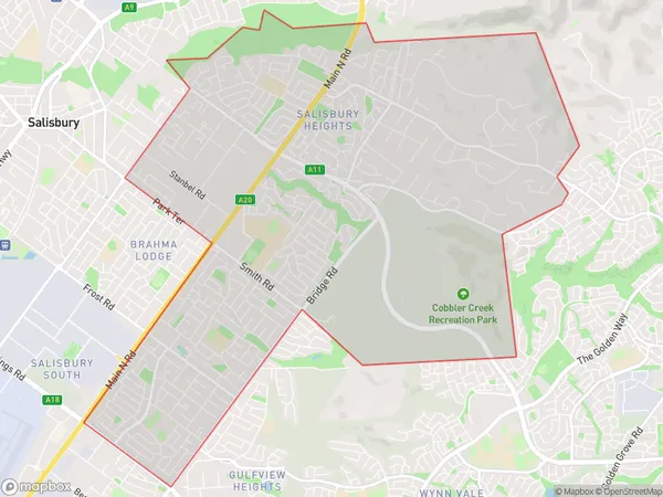 AU PostCode 5109 Suburbs Map for Salisbury East