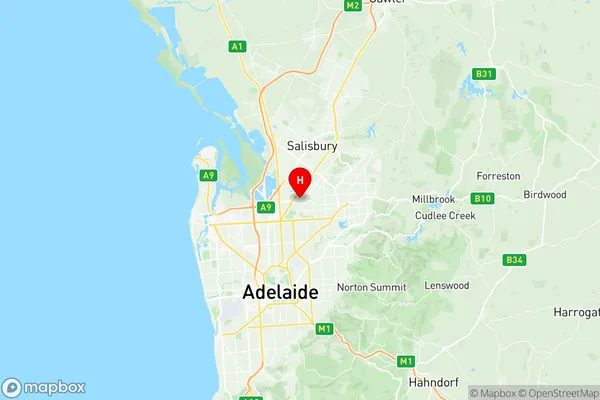 Pooraka Cavan, South Australia Region Map