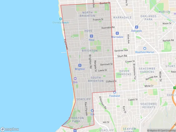 Brighton (SA), South Australia Polygon Area Map