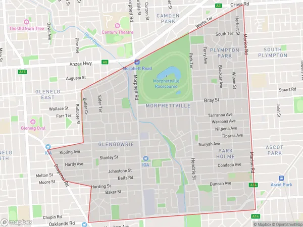 Postal Code 5043 Regions Map for Morphettville