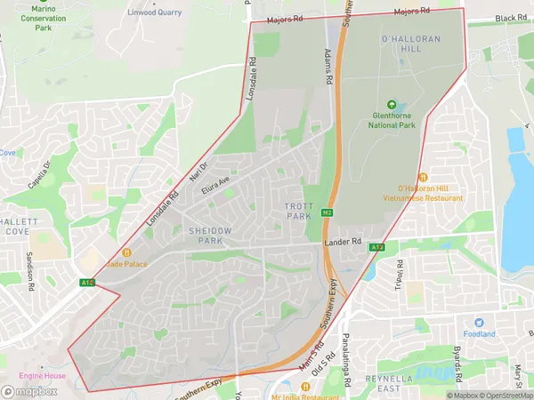 Sheidow Park Trott Park, South Australia Polygon Area Map