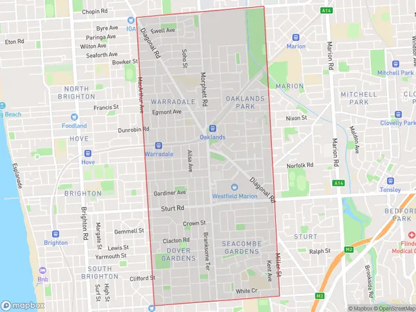 AU PostCode 5048 Suburbs Map for Warradale