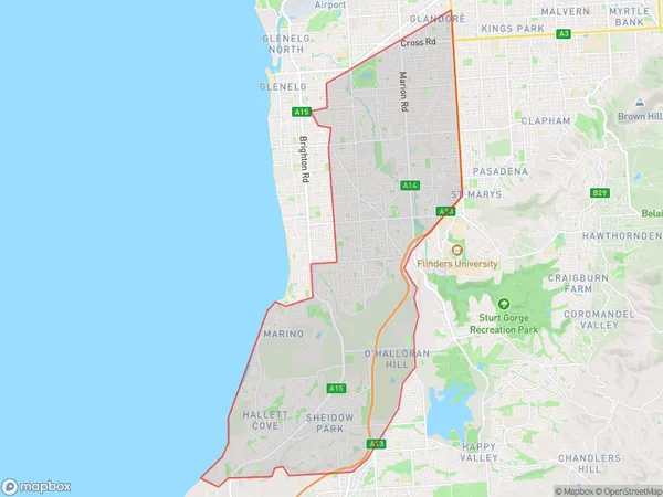 Marion, South Australia Polygon Area Map